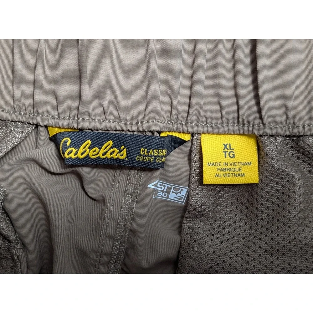 Cabela's Men's XL Khaki Convertible Cargo Pants 4MOST UPF 30 Nylon Hiking Summer